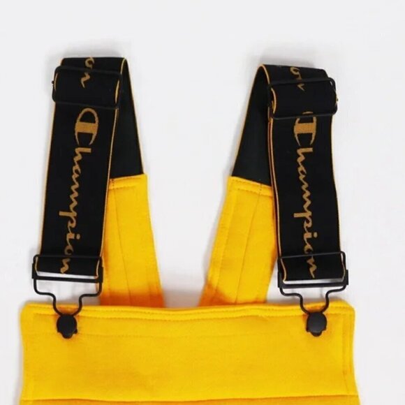 Champion Life™ Super Fleece 3.0 Overalls Size S Unisex Yellow Pockets Sweatpants - Picture 5 of 11